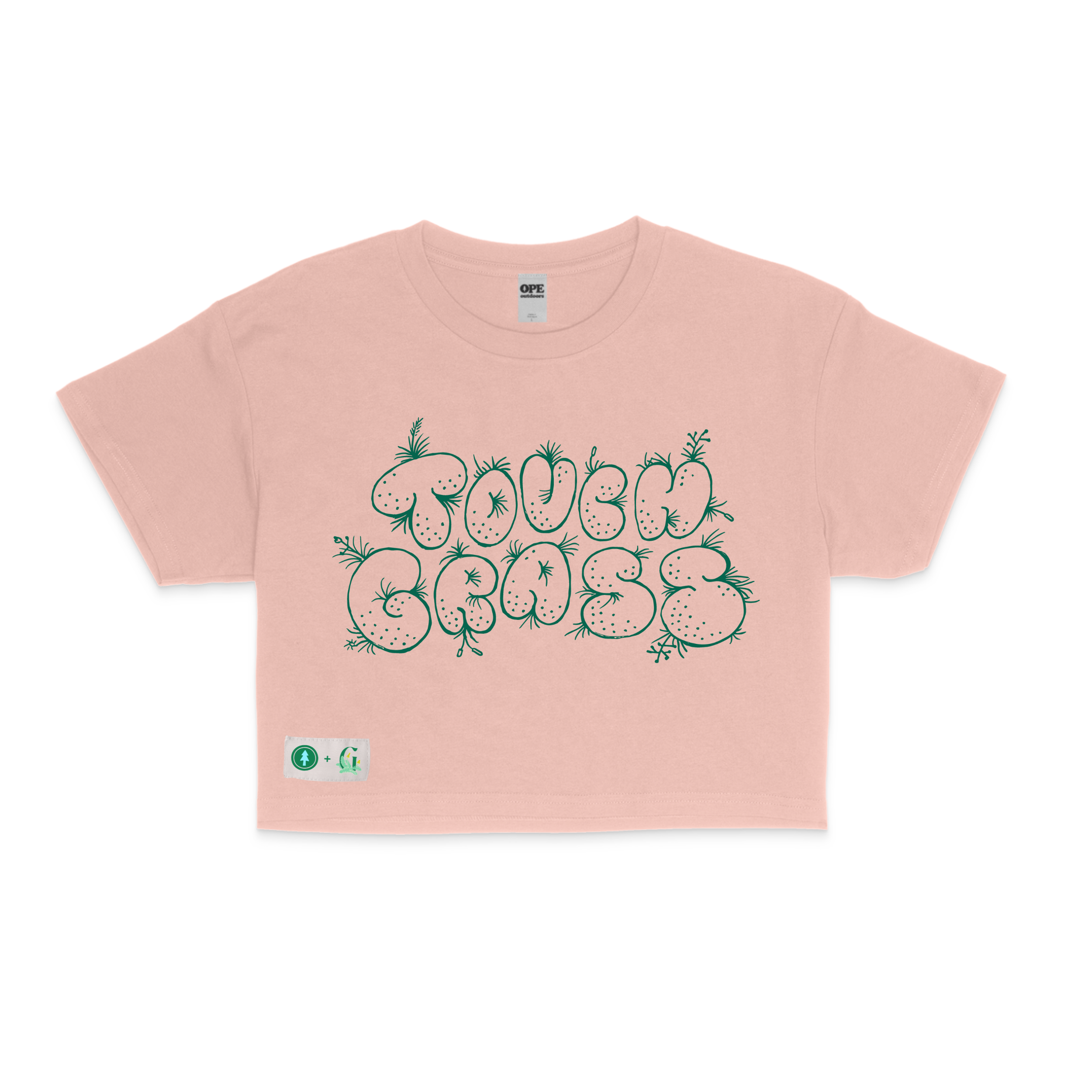 Ope x Grown - Touch Grass Crop Tee (Pale Pink)