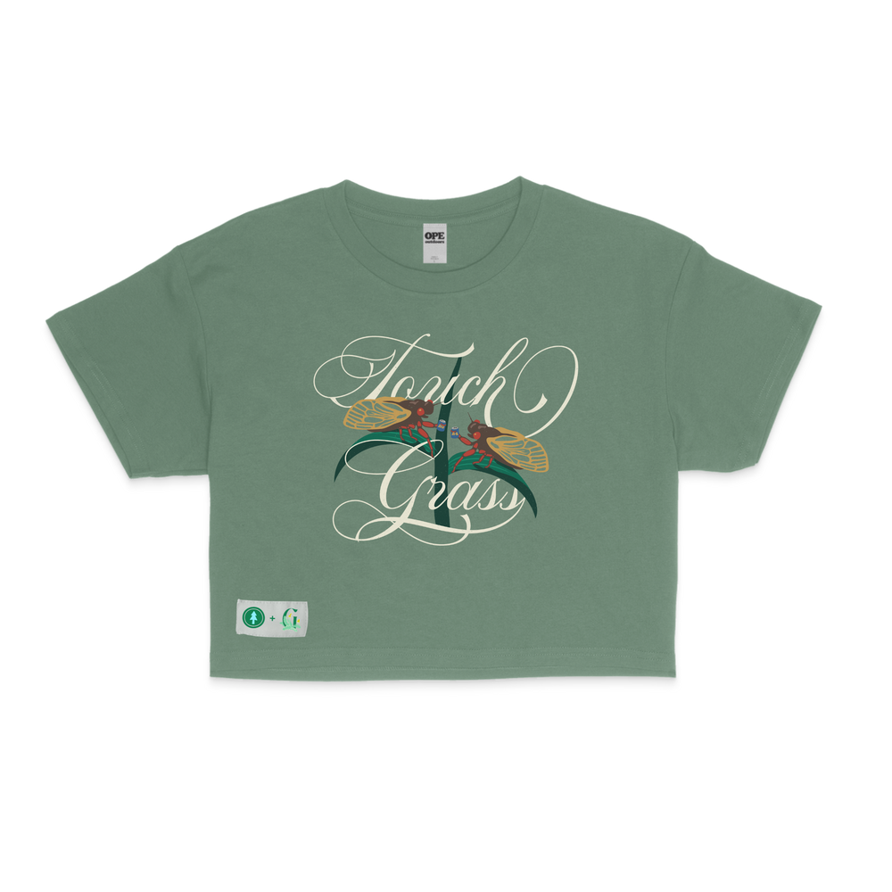 Ope x Grown - Cicada Cheers Crop Tee (Sage)